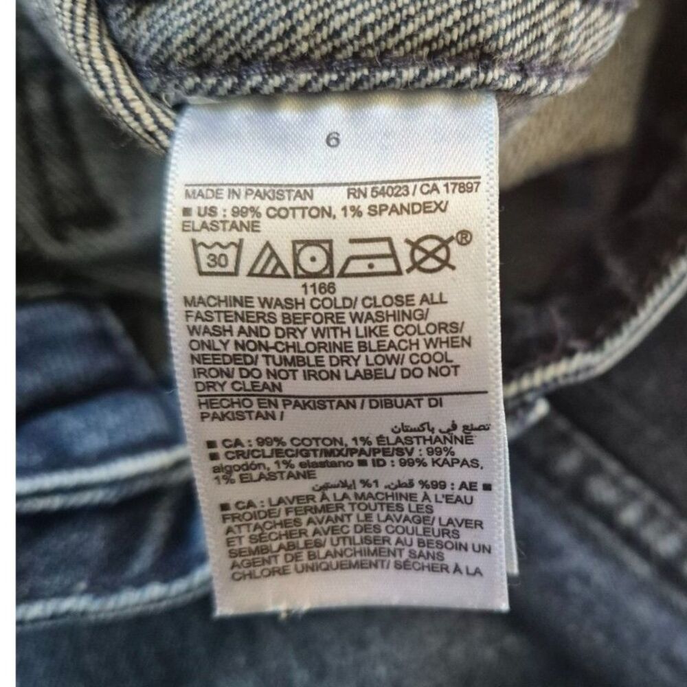 Old Navy Extra High-Waisted Straight Leg Patch Pocket Jeans Blue Denim 6 - Picture 11 of 13
